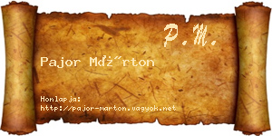 Pajor Márton névjegykártya
